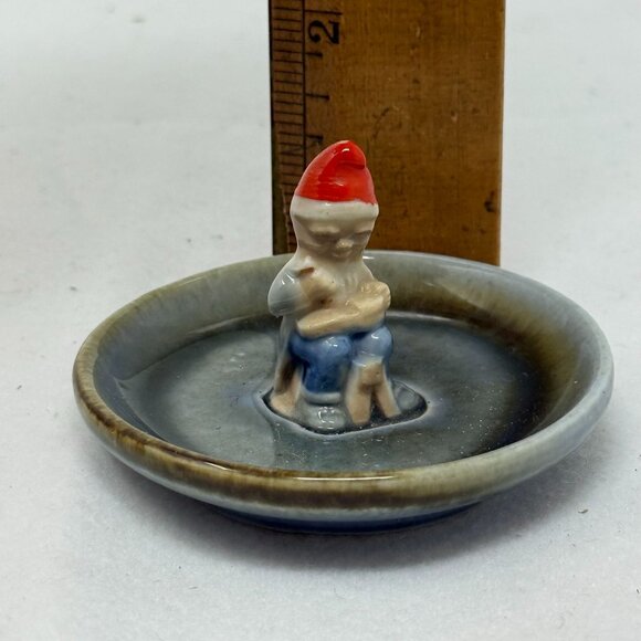 VTG Wade Irish Porcelain Leprechaun Gnome Elf Pixie Cobbler Pin Trinket Dish - Picture 8 of 8